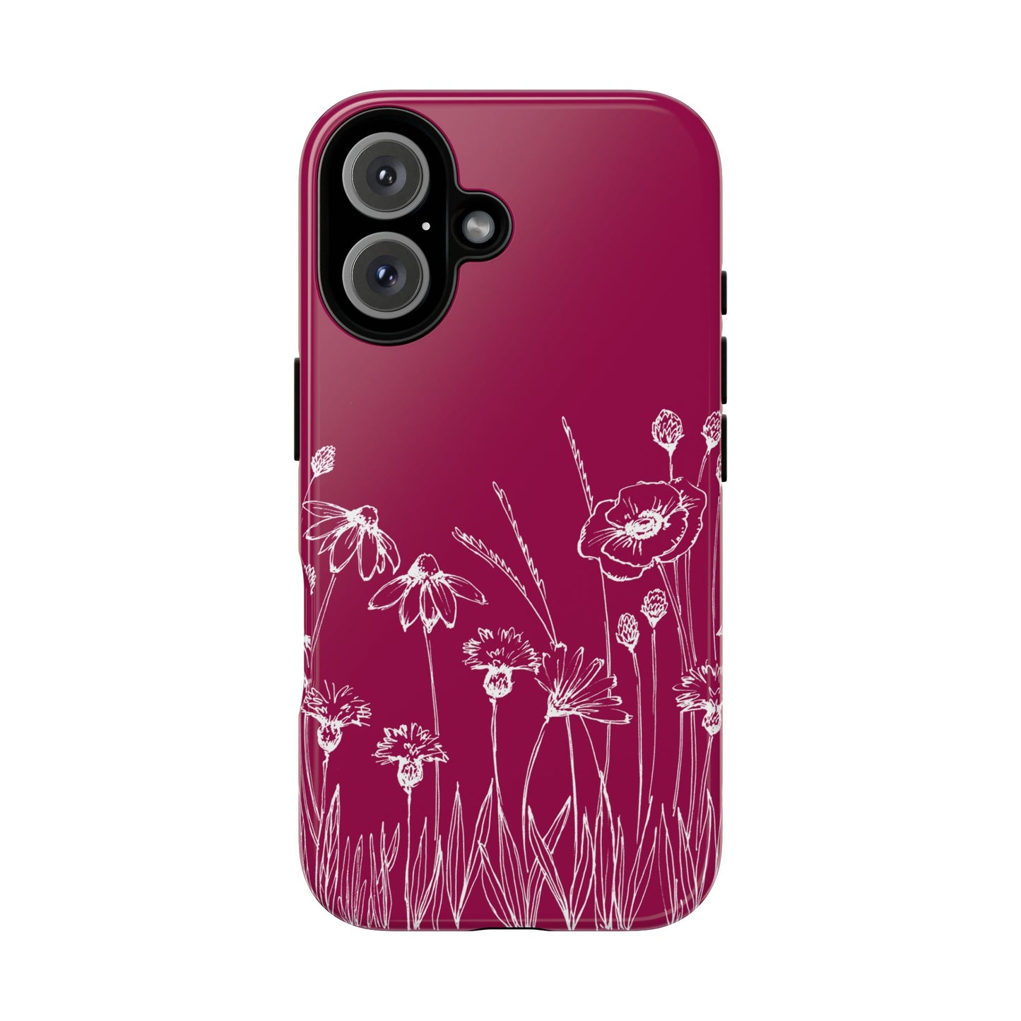 Doodle Flower Phone Case Berry