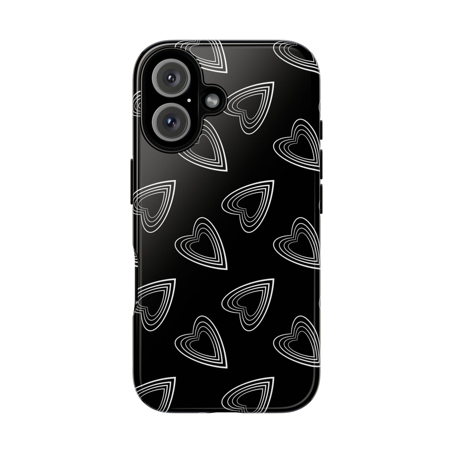 Hearts Phone Case Black