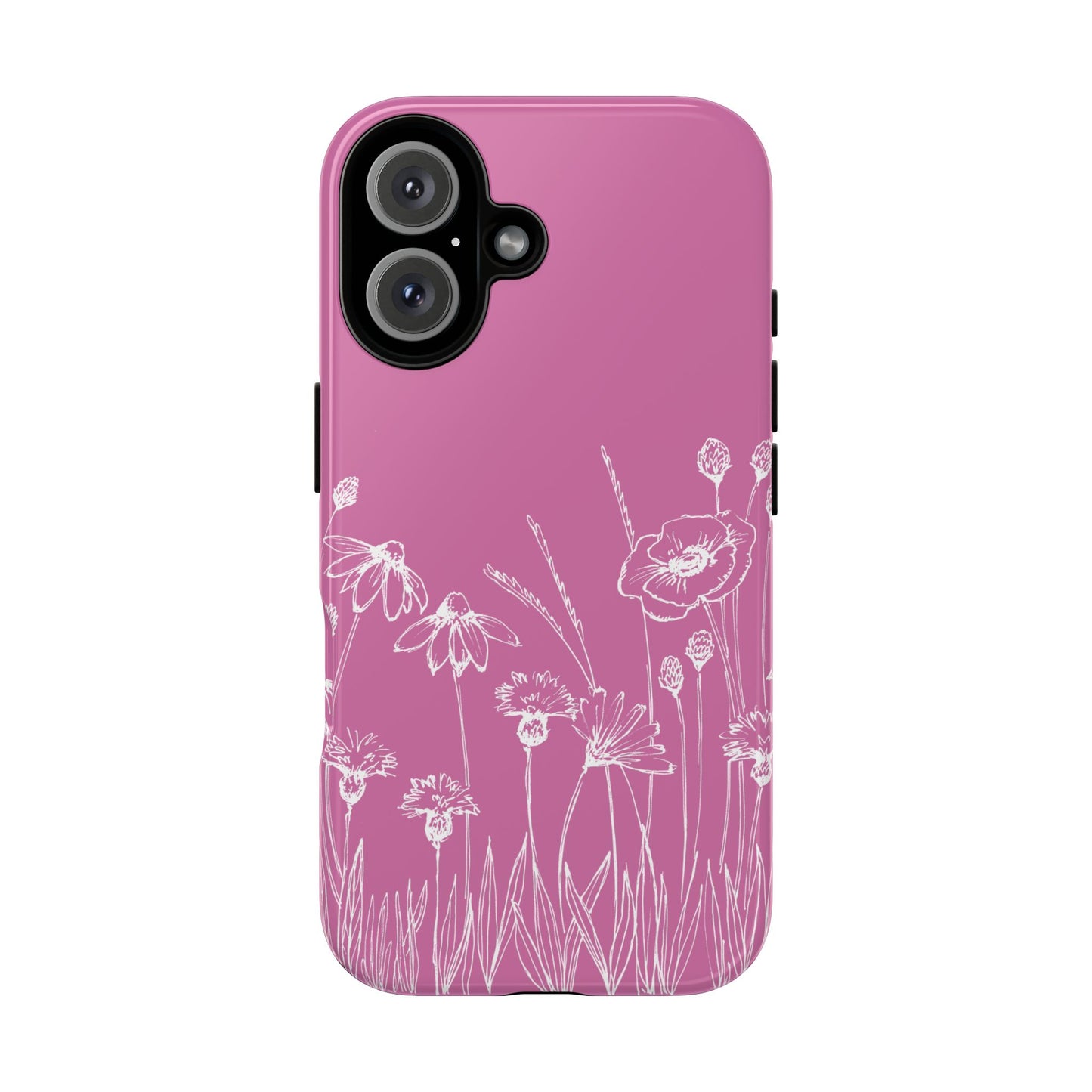 Doodle Flower Phone Case Pink