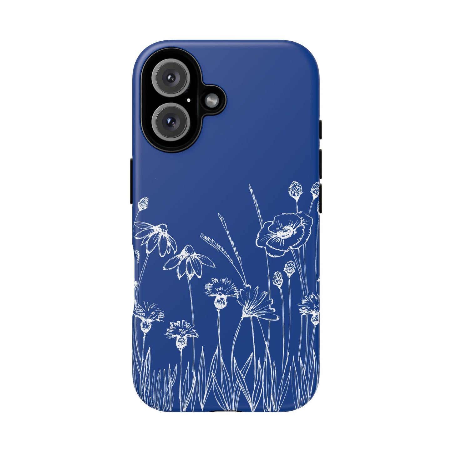 Doodle Flower Phone Case Blue