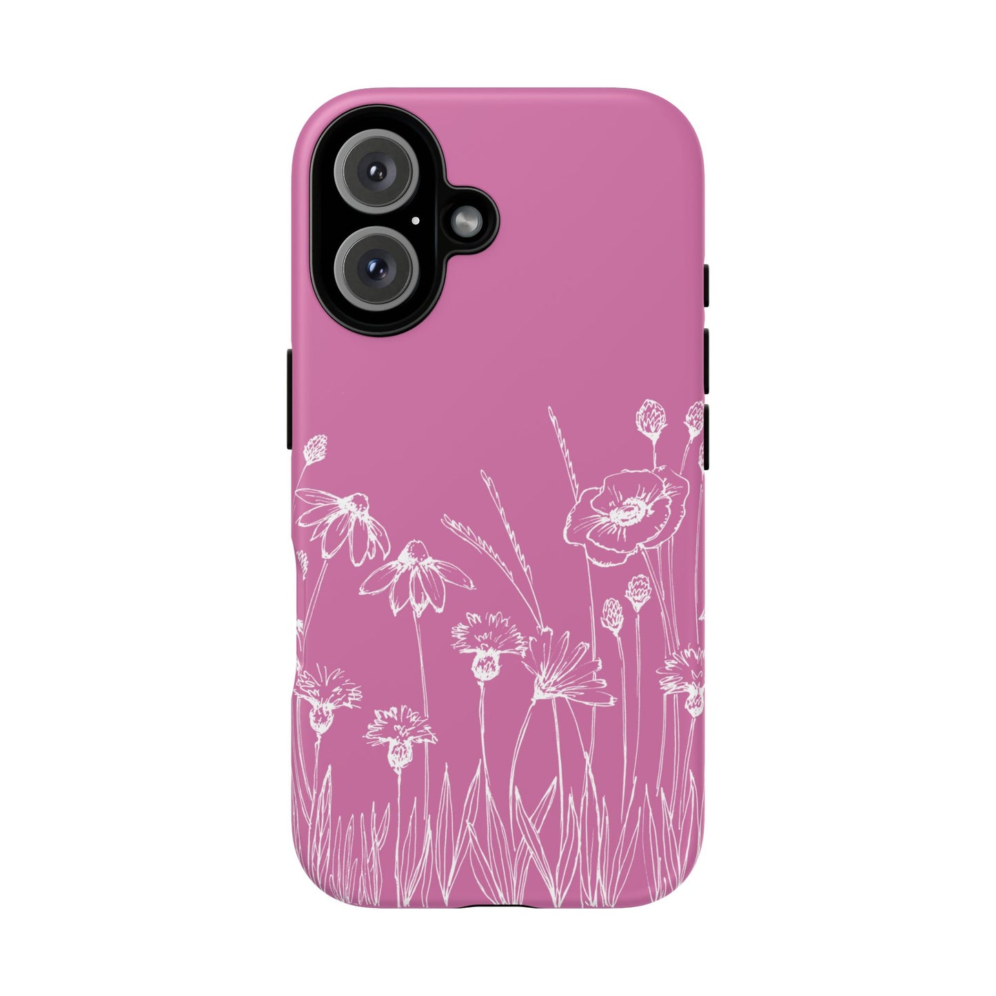 Doodle Flower Phone Case Pink