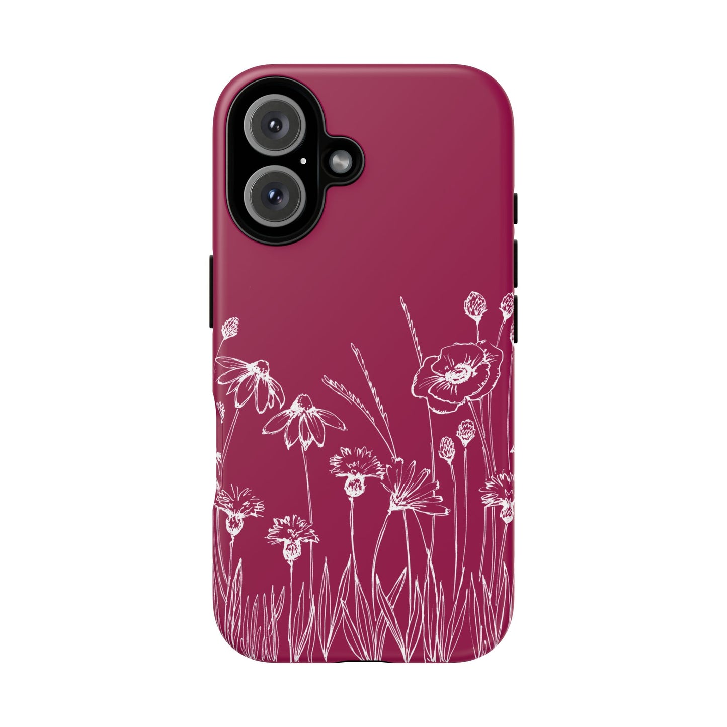 Doodle Flower Phone Case Berry