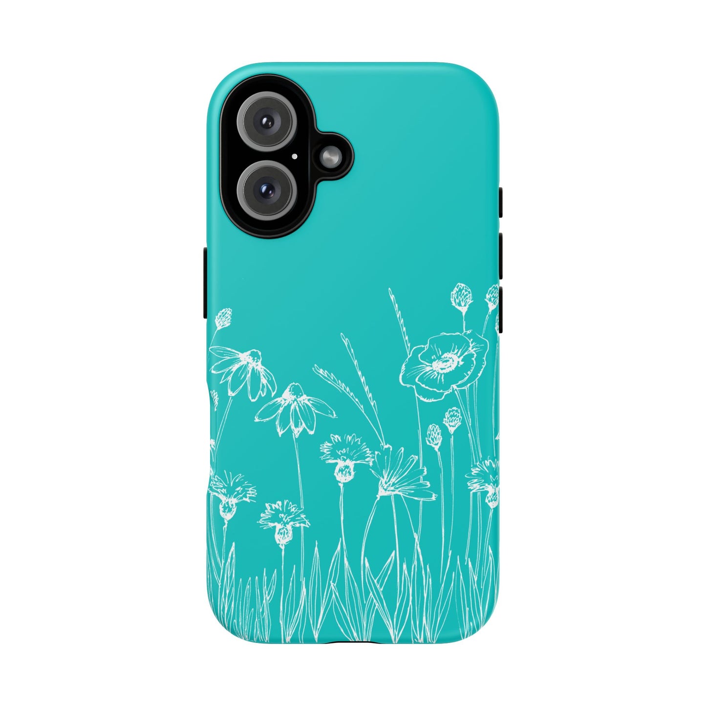 Doodle Flower Phone Case Aqua