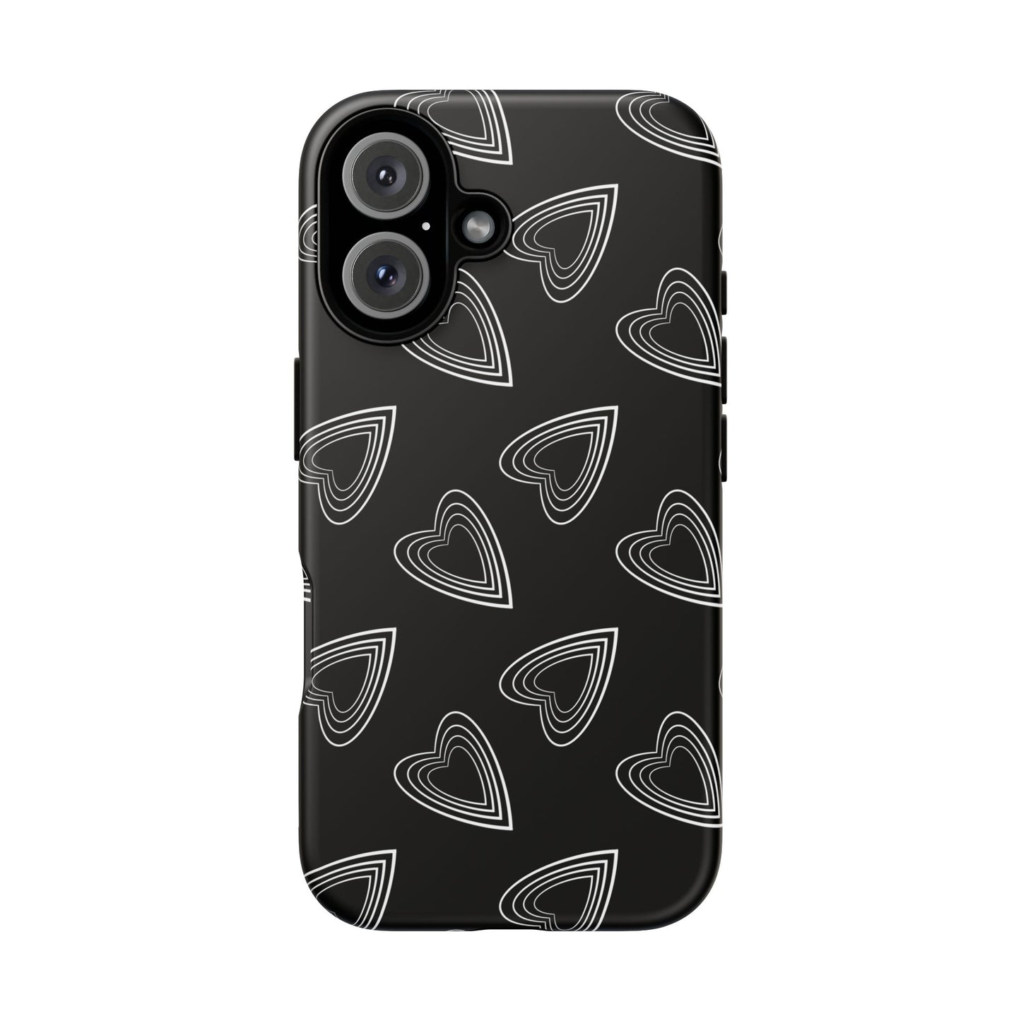 Hearts Phone Case Black