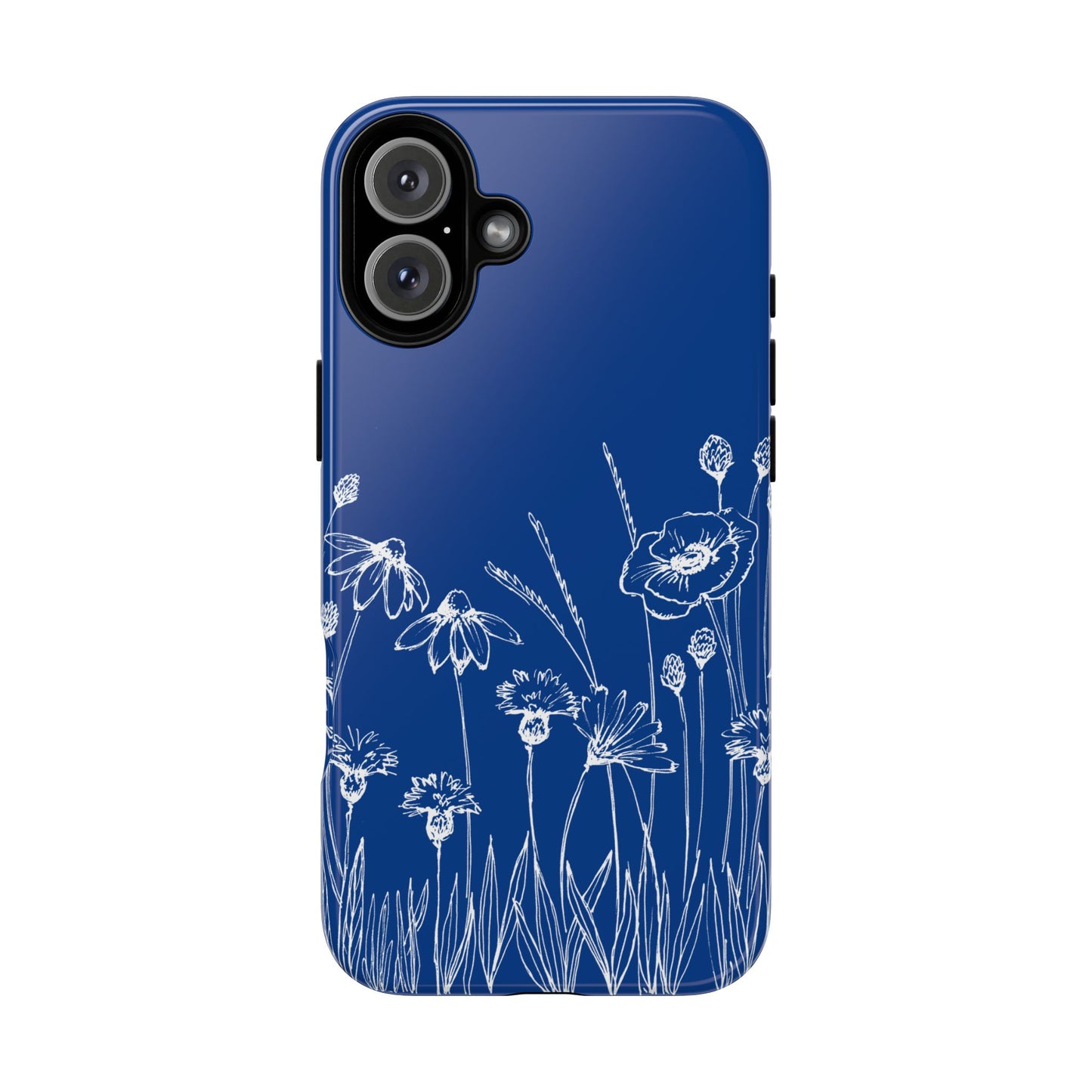 Doodle Flower Phone Case Blue