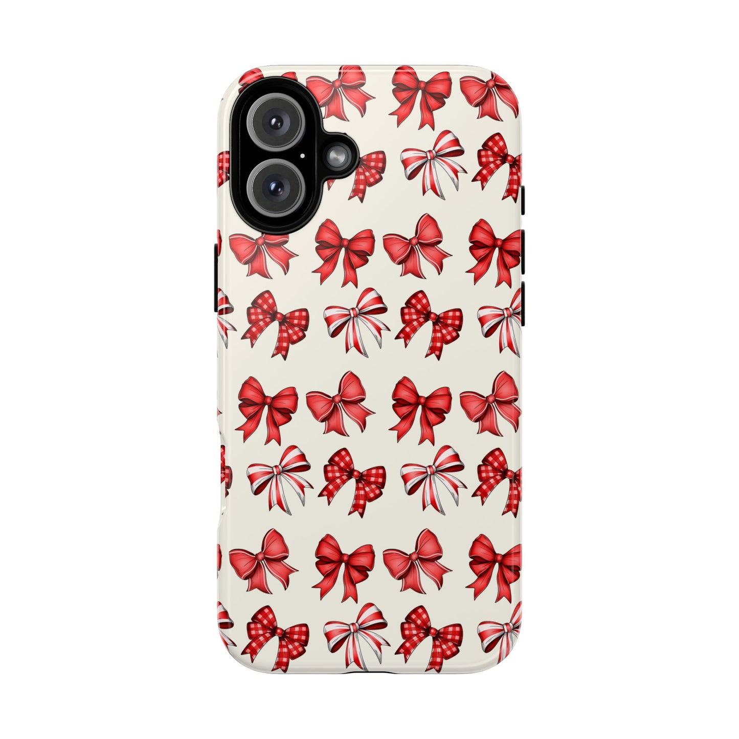 Christmas Bow Phone Case Cream