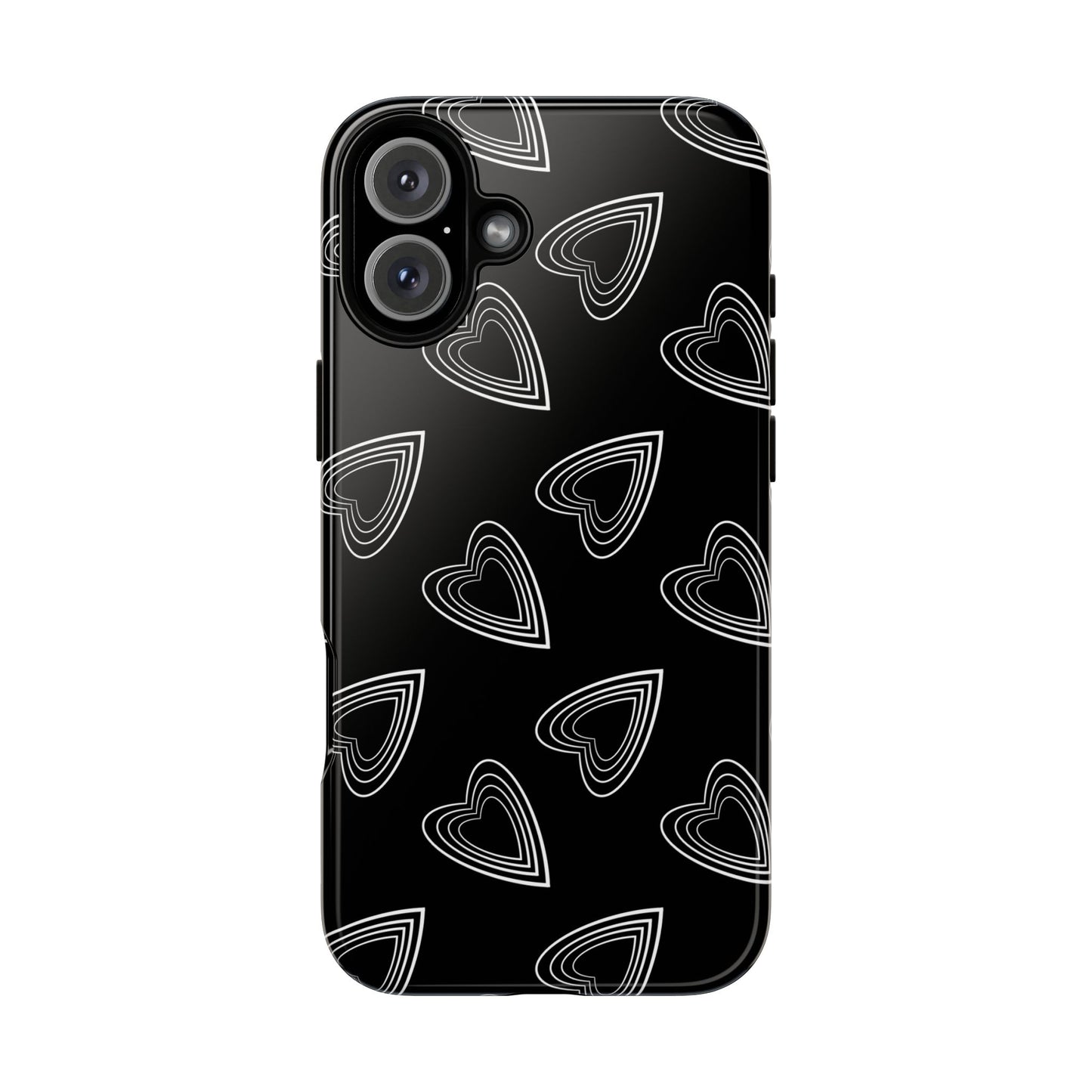 Hearts Phone Case Black