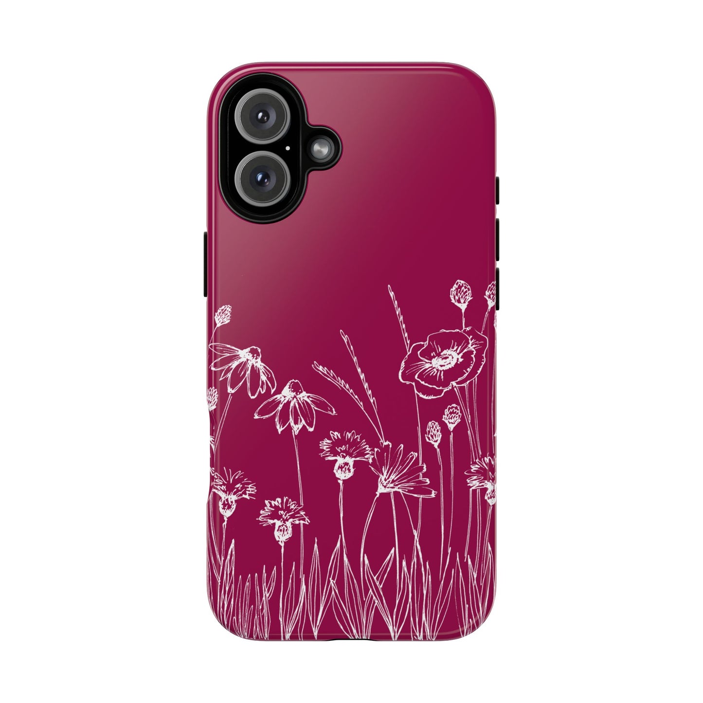 Doodle Flower Phone Case Berry