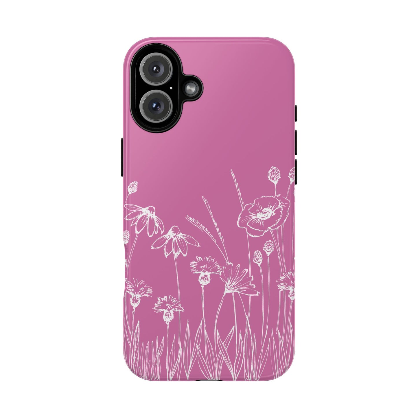 Doodle Flower Phone Case Pink