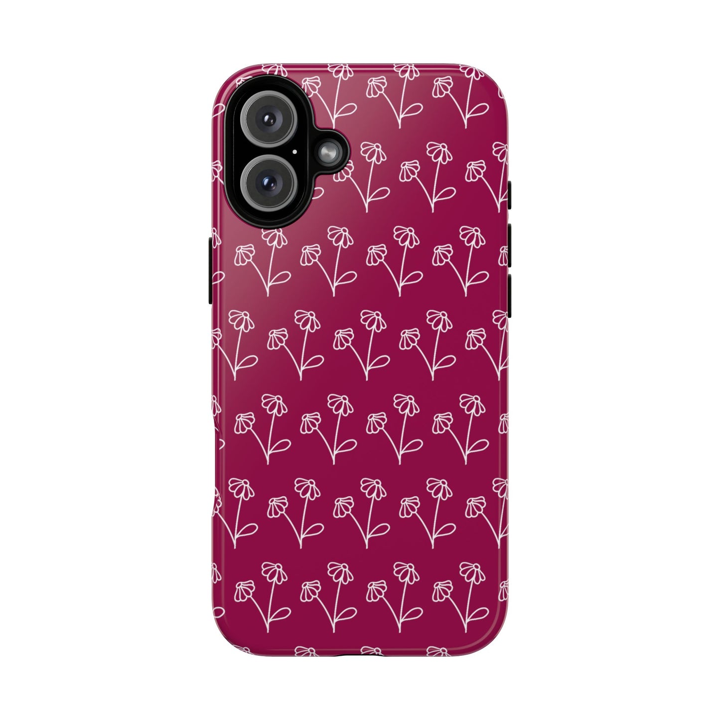 Doodle Flowers Phone Case Berry