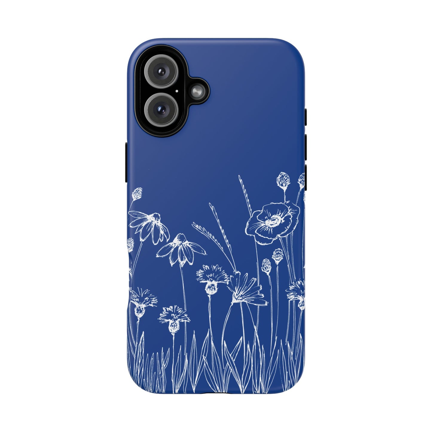 Doodle Flower Phone Case Blue