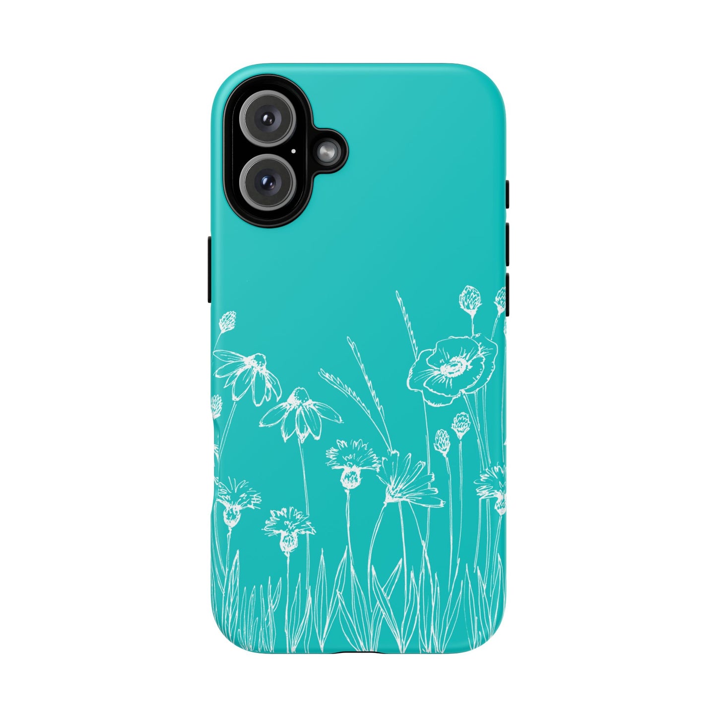 Doodle Flower Phone Case Aqua