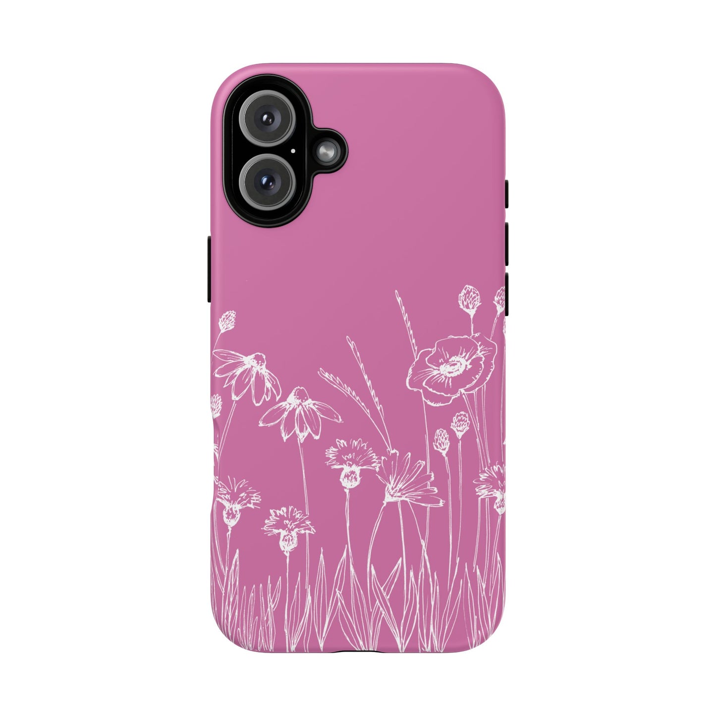 Doodle Flower Phone Case Pink