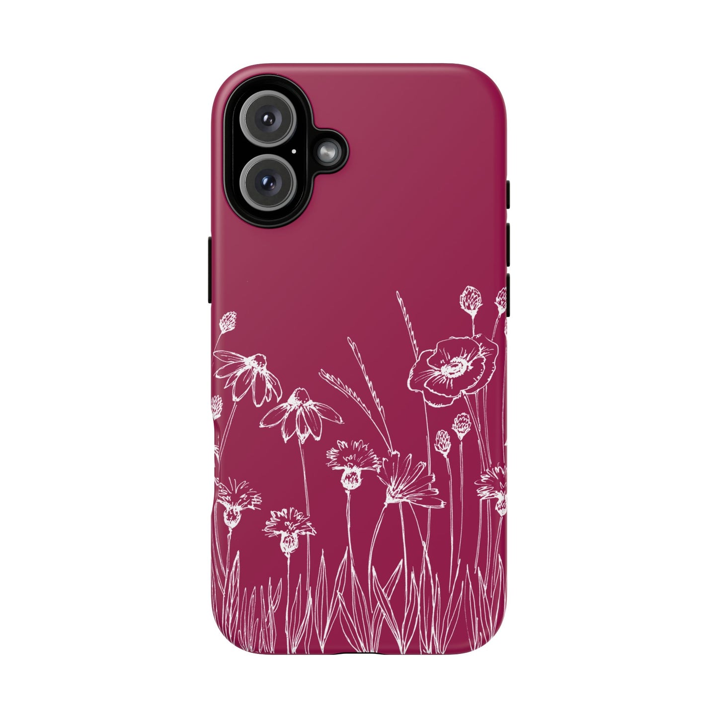 Doodle Flower Phone Case Berry