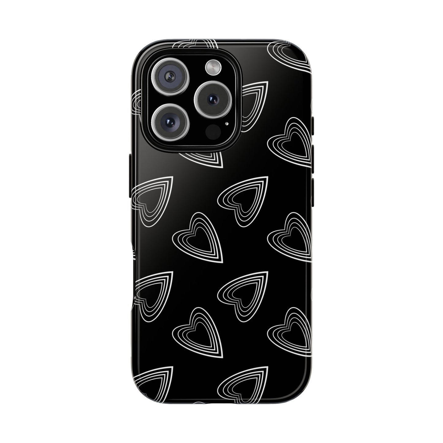 Hearts Phone Case Black