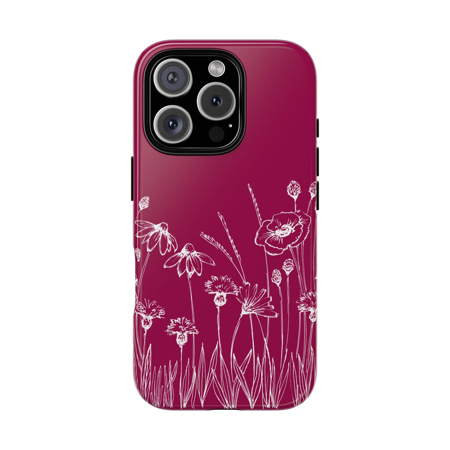 Doodle Flower Phone Case Berry