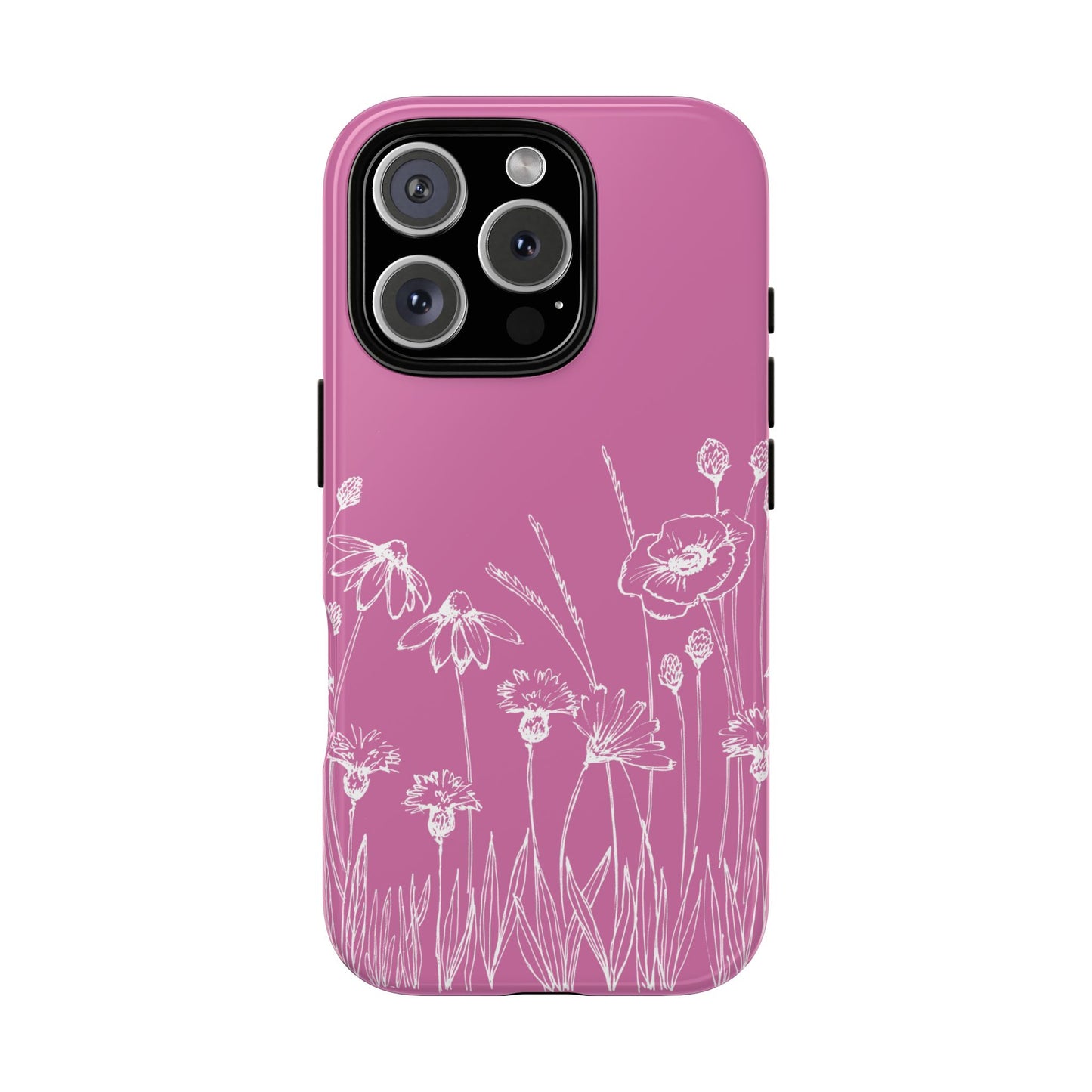 Doodle Flower Phone Case Pink