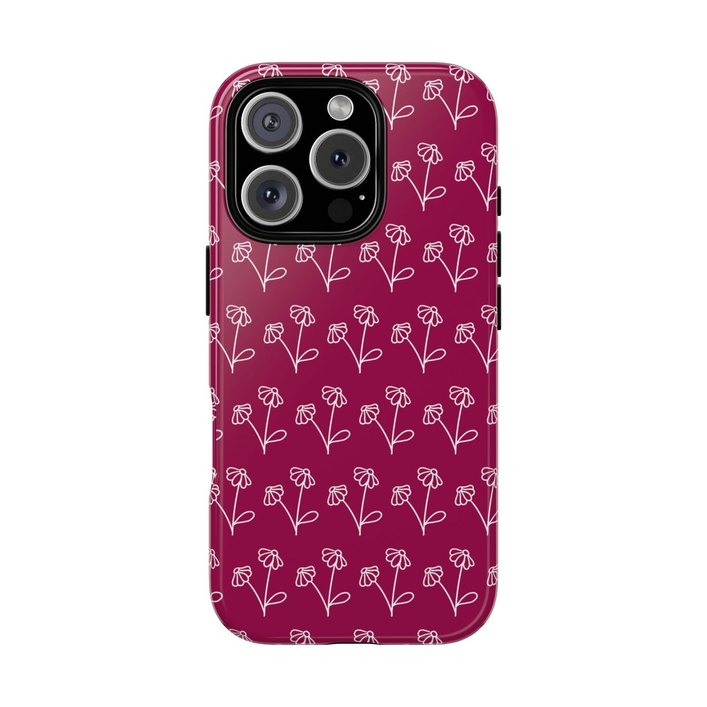 Doodle Flowers Phone Case Berry