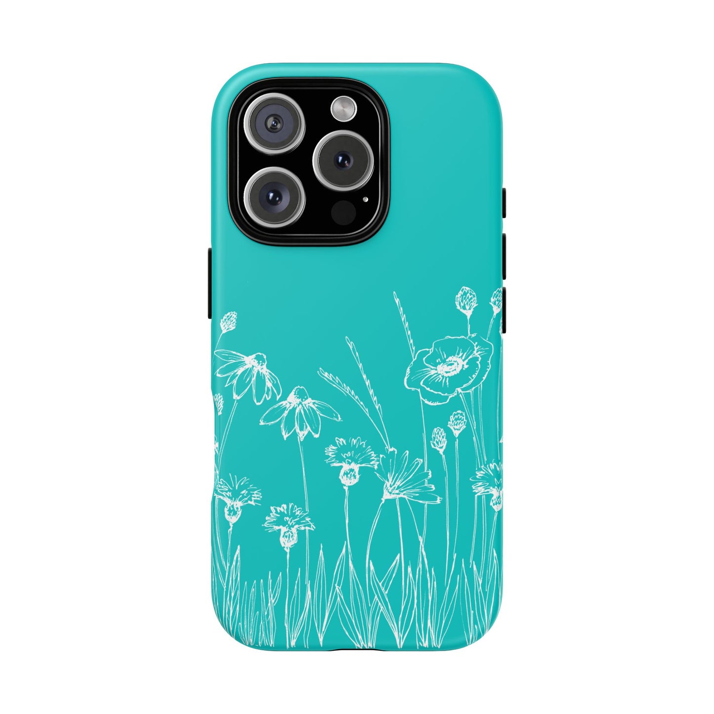 Doodle Flower Phone Case Aqua