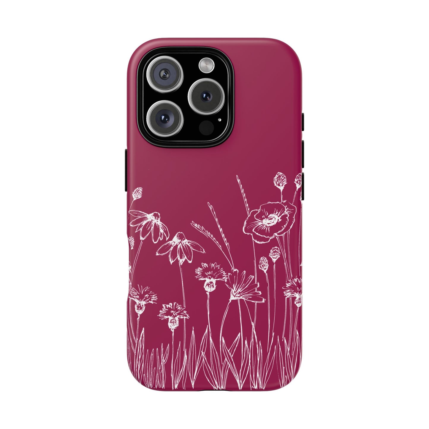 Doodle Flower Phone Case Berry