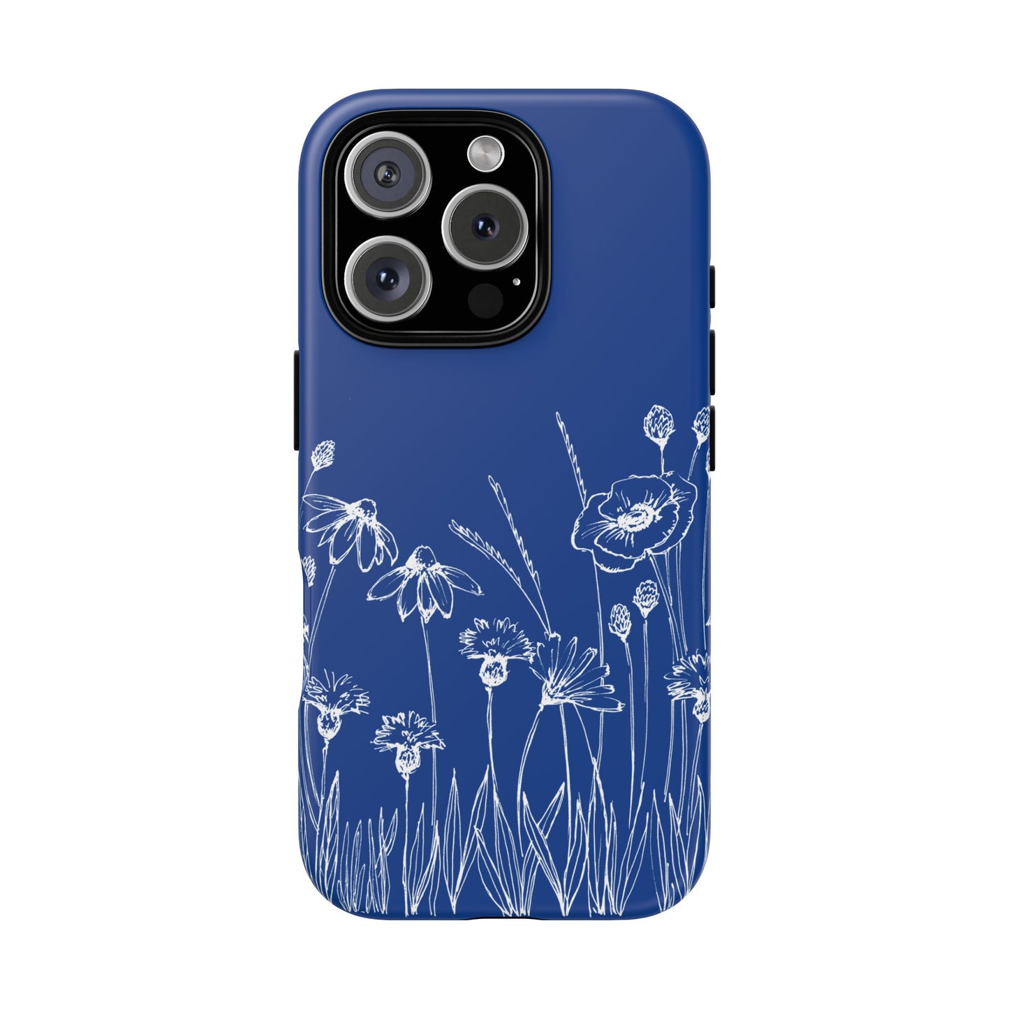 Doodle Flower Phone Case Blue