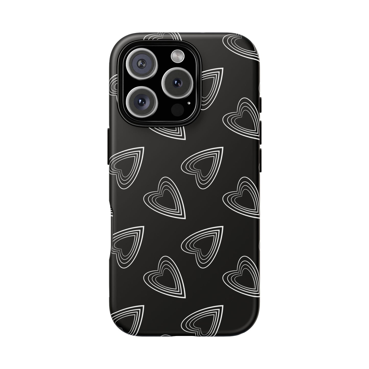 Hearts Phone Case Black