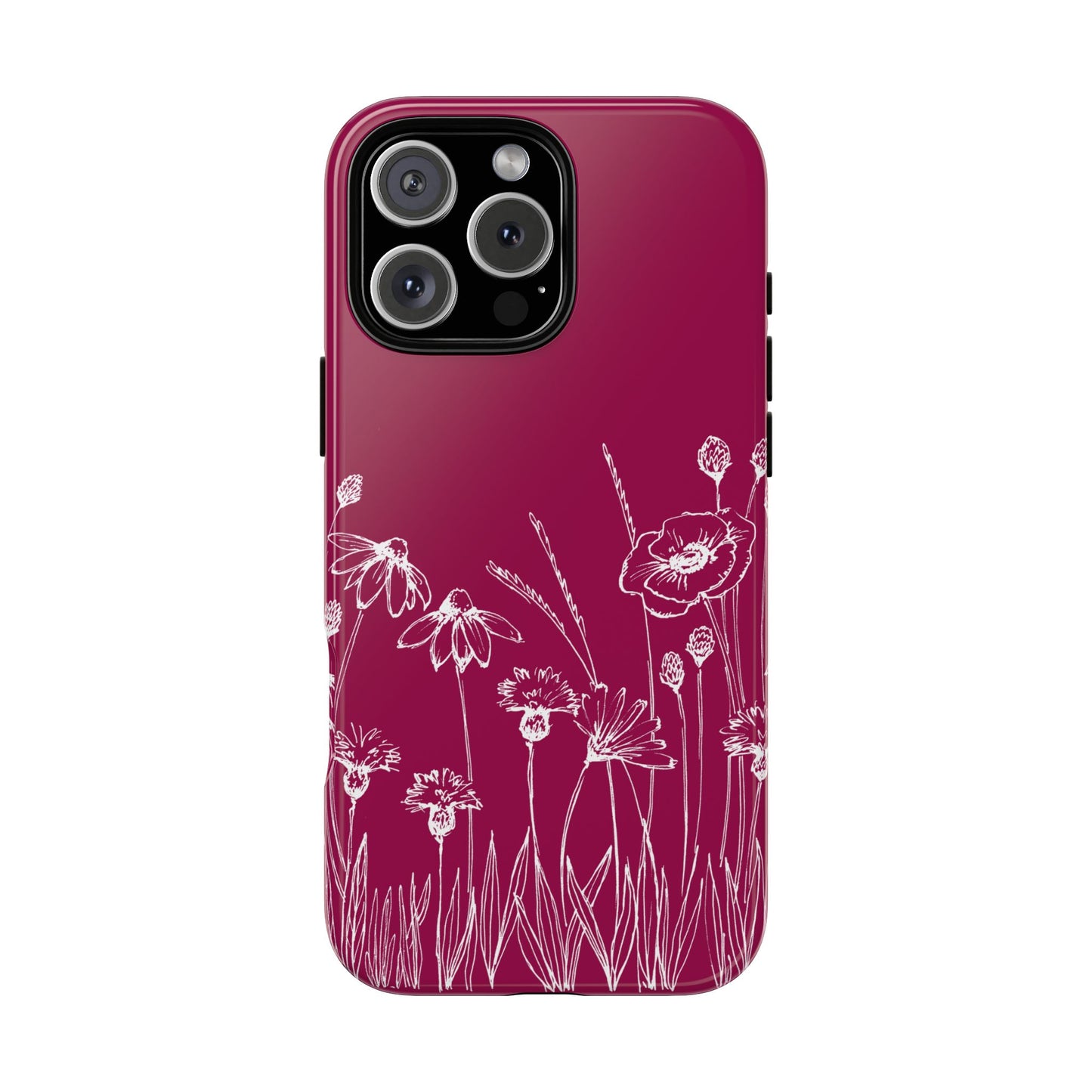 Doodle Flower Phone Case Berry