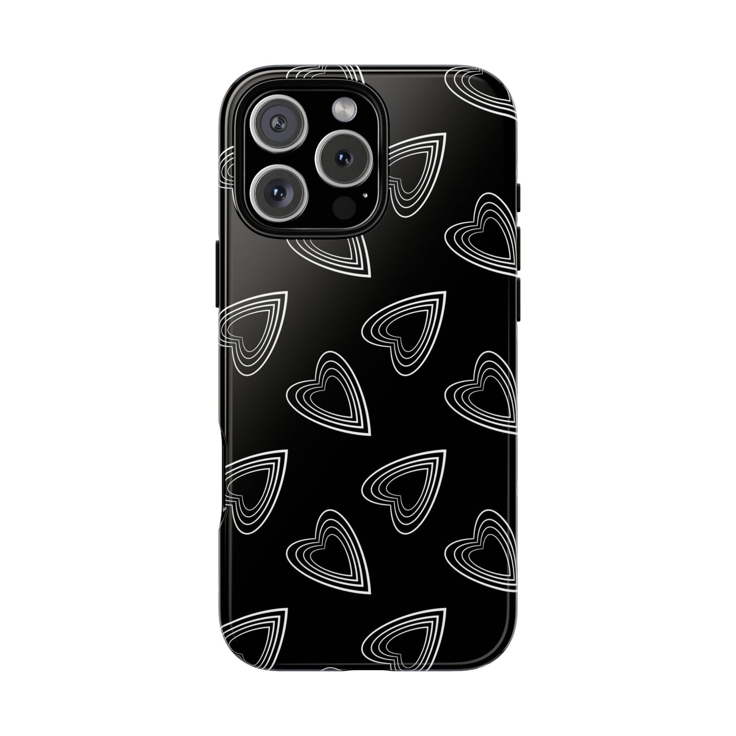 Hearts Phone Case Black