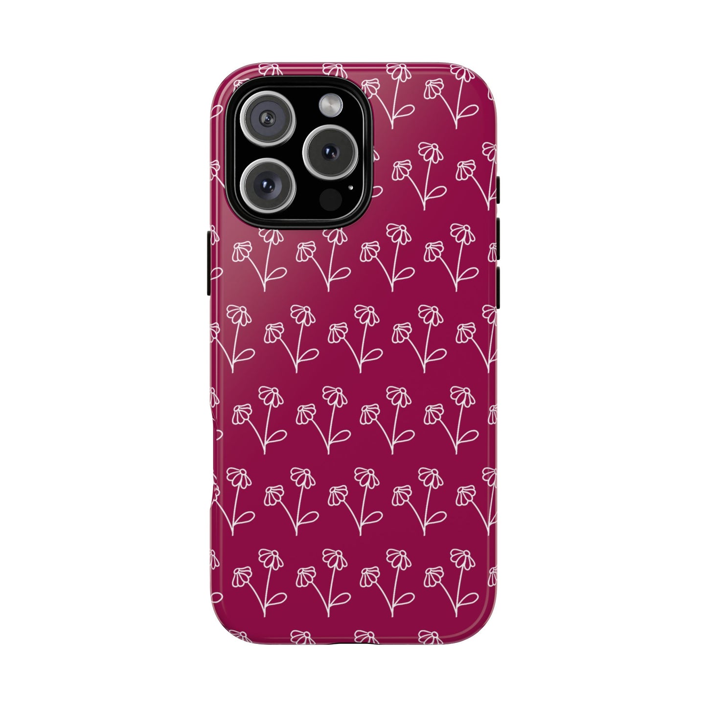 Doodle Flowers Phone Case Berry