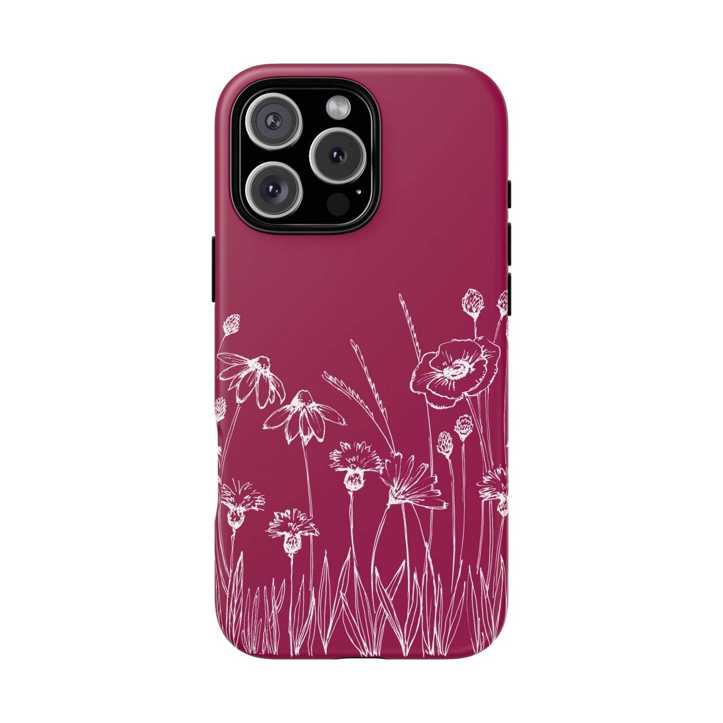 Doodle Flower Phone Case Berry