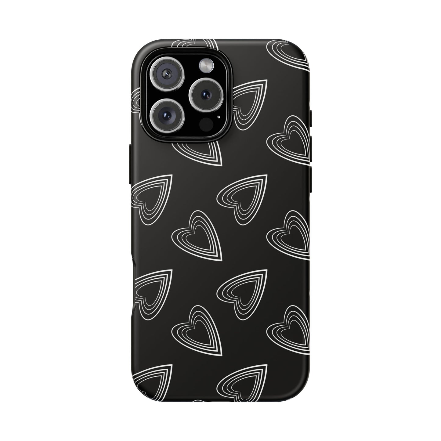 Hearts Phone Case Black