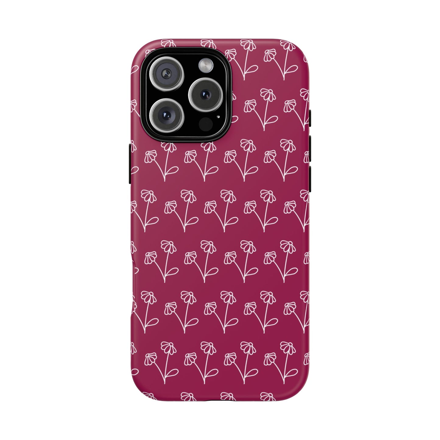 Doodle Flowers Phone Case Berry