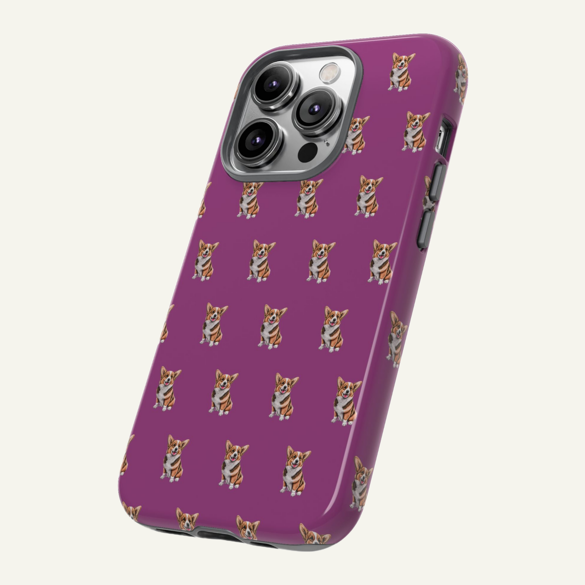 Pink Corgi Dog Phone Case includes Iphone 16, Iphone 16 Plus, Iphone 16 Pro, Iphone Pro Max