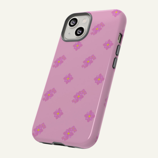 Pink floral phone case Iphone 16 - X, Samsung Galaxy S20 -S24, Google Pixel 6 - 8