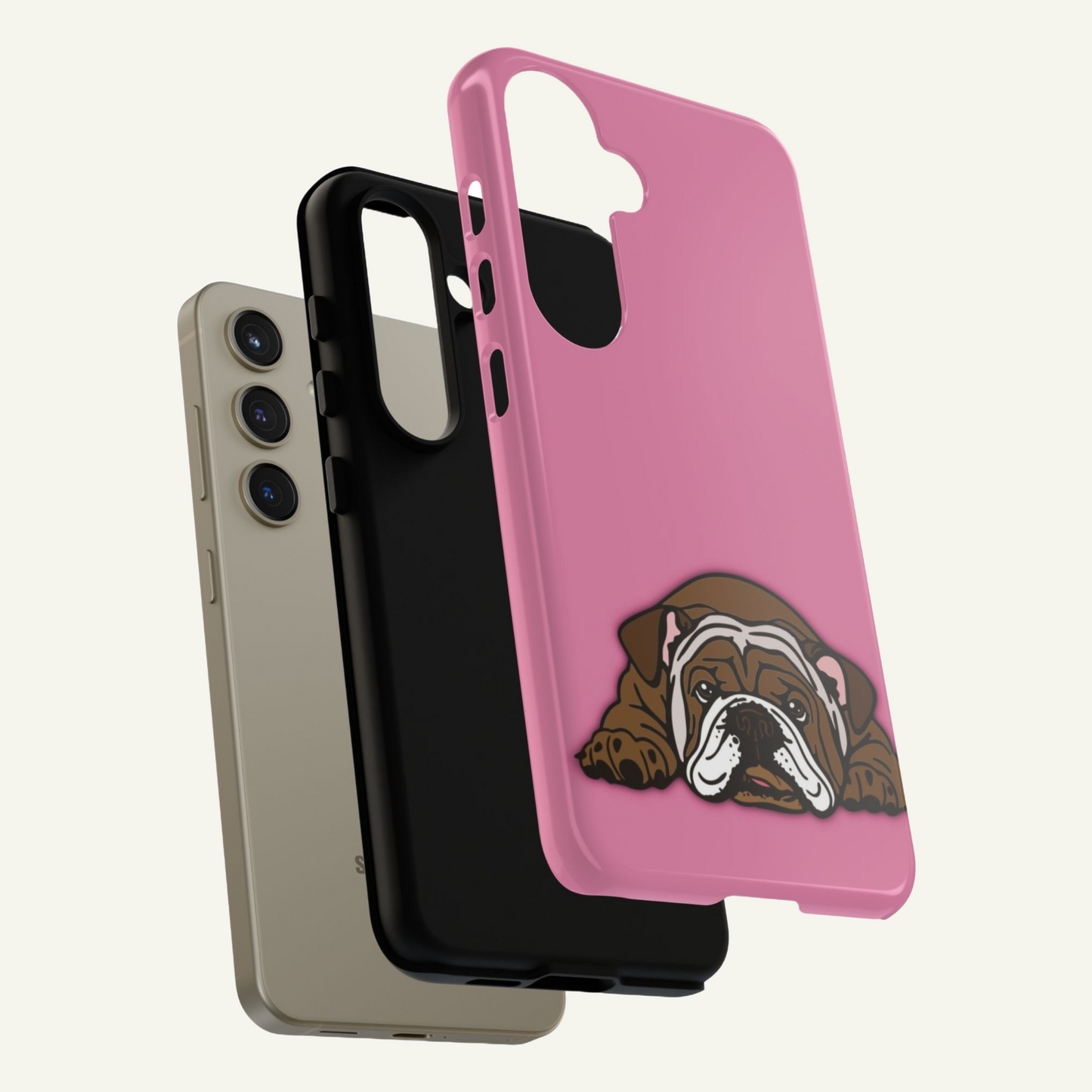 Bulldog Phone Case Pink