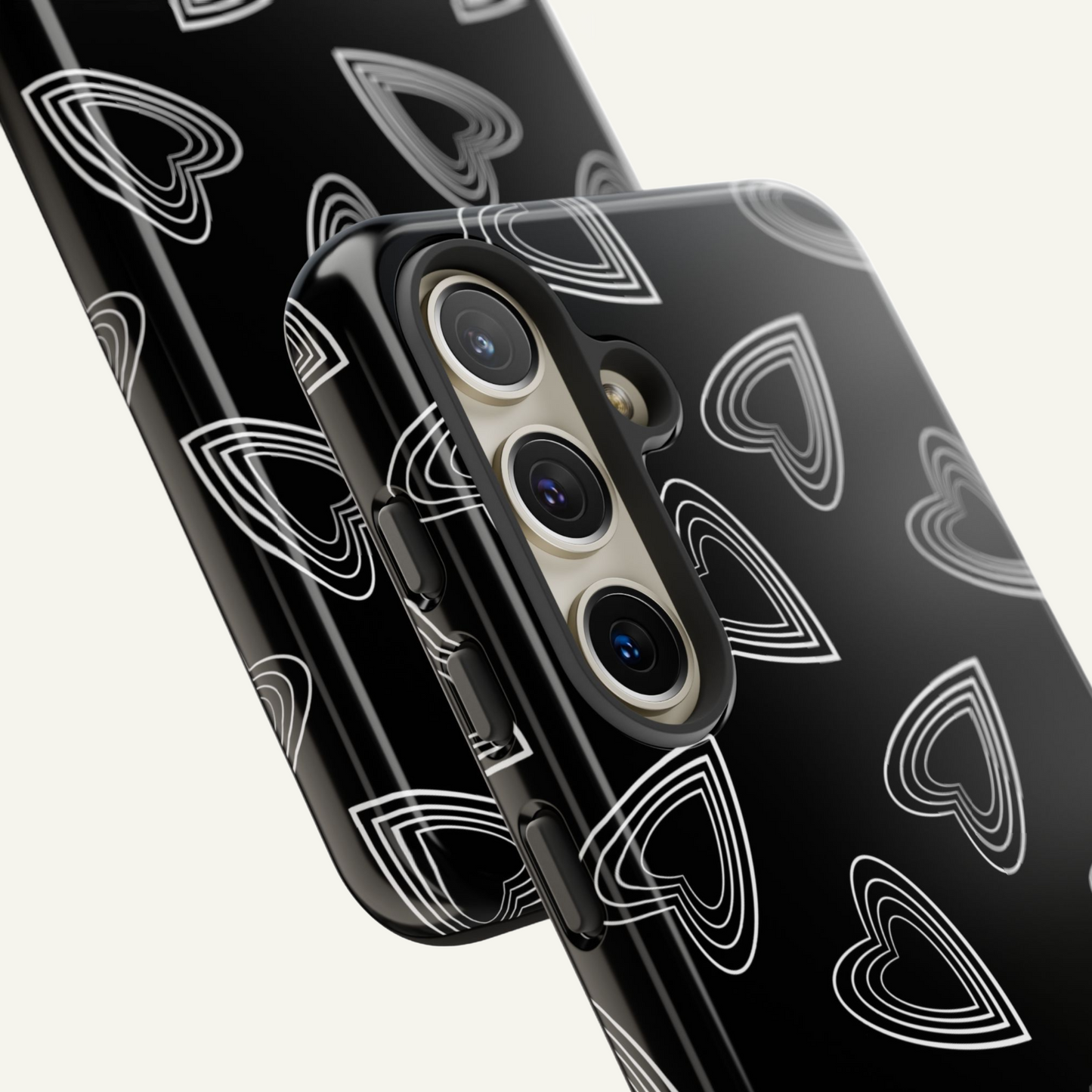 Hearts Phone Case Black