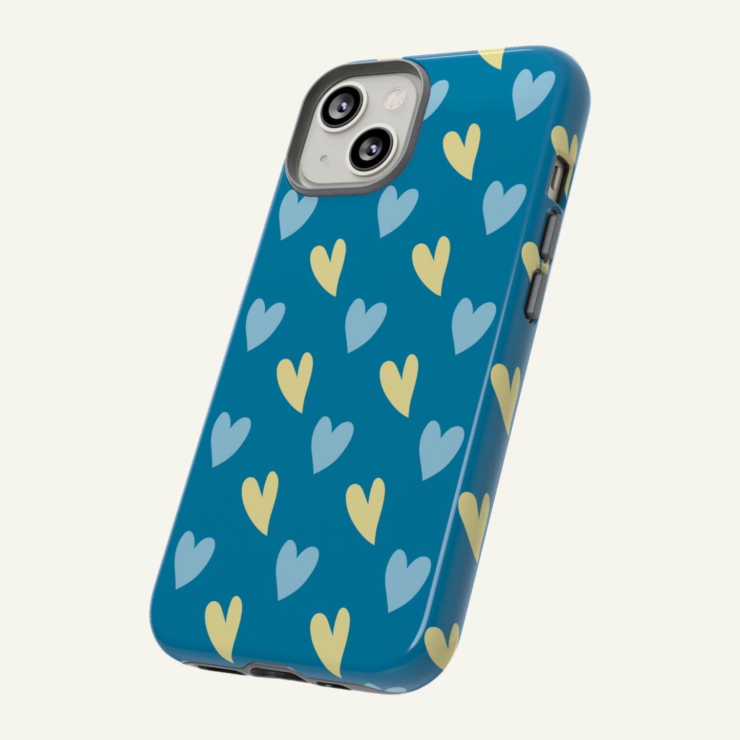 Blue Heart Phone Case Iphone 16 - X, Samsung Galaxy S20 -S24, Google Pixel 6 - 8