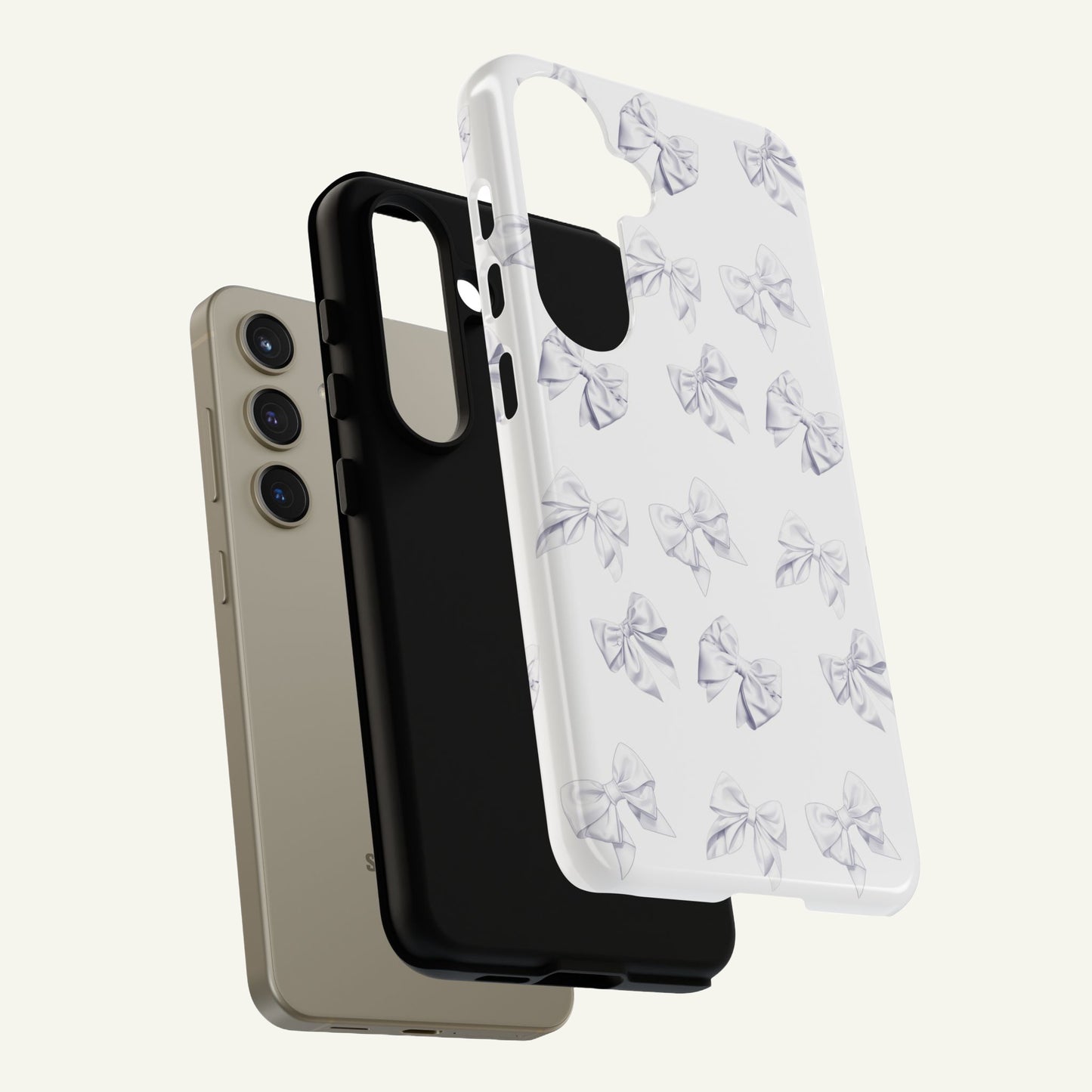 Bow Phone Case White on White