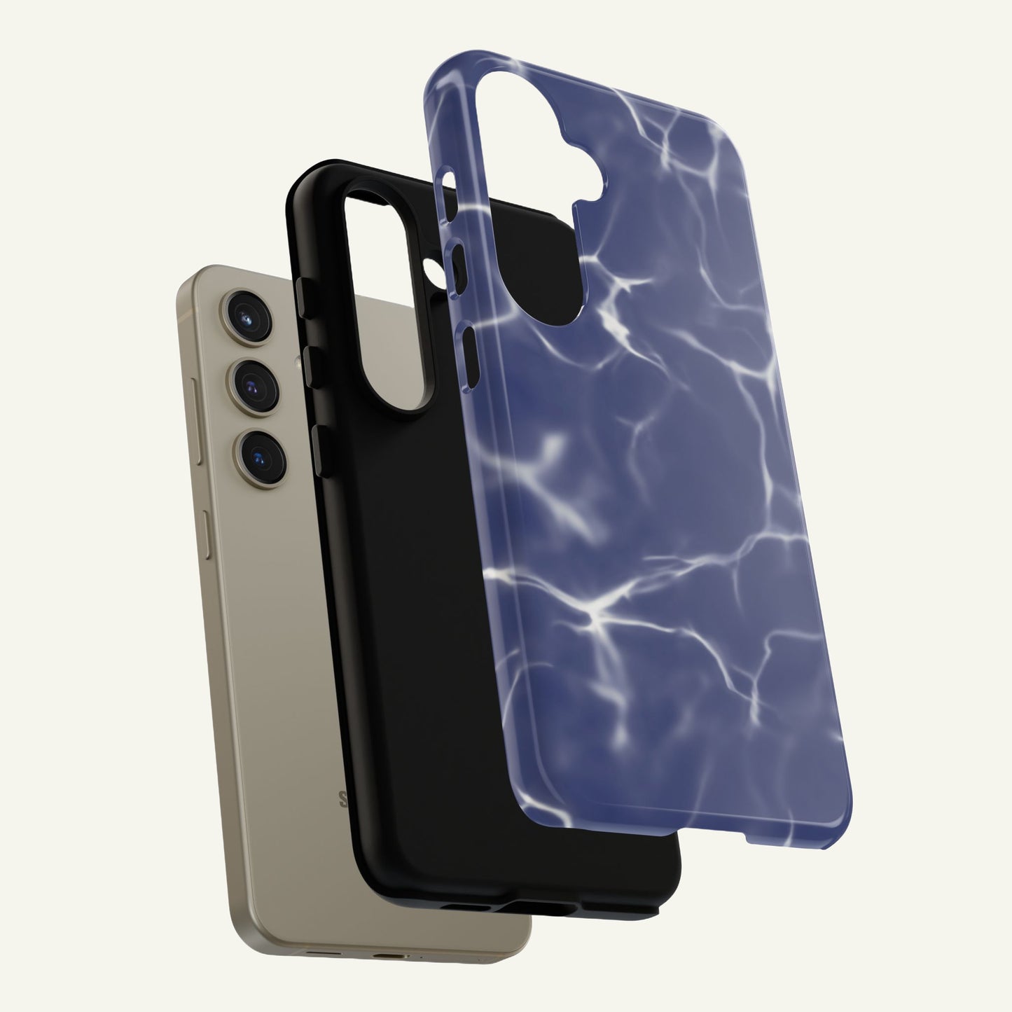 Marble Print Phone Case Dark Blue