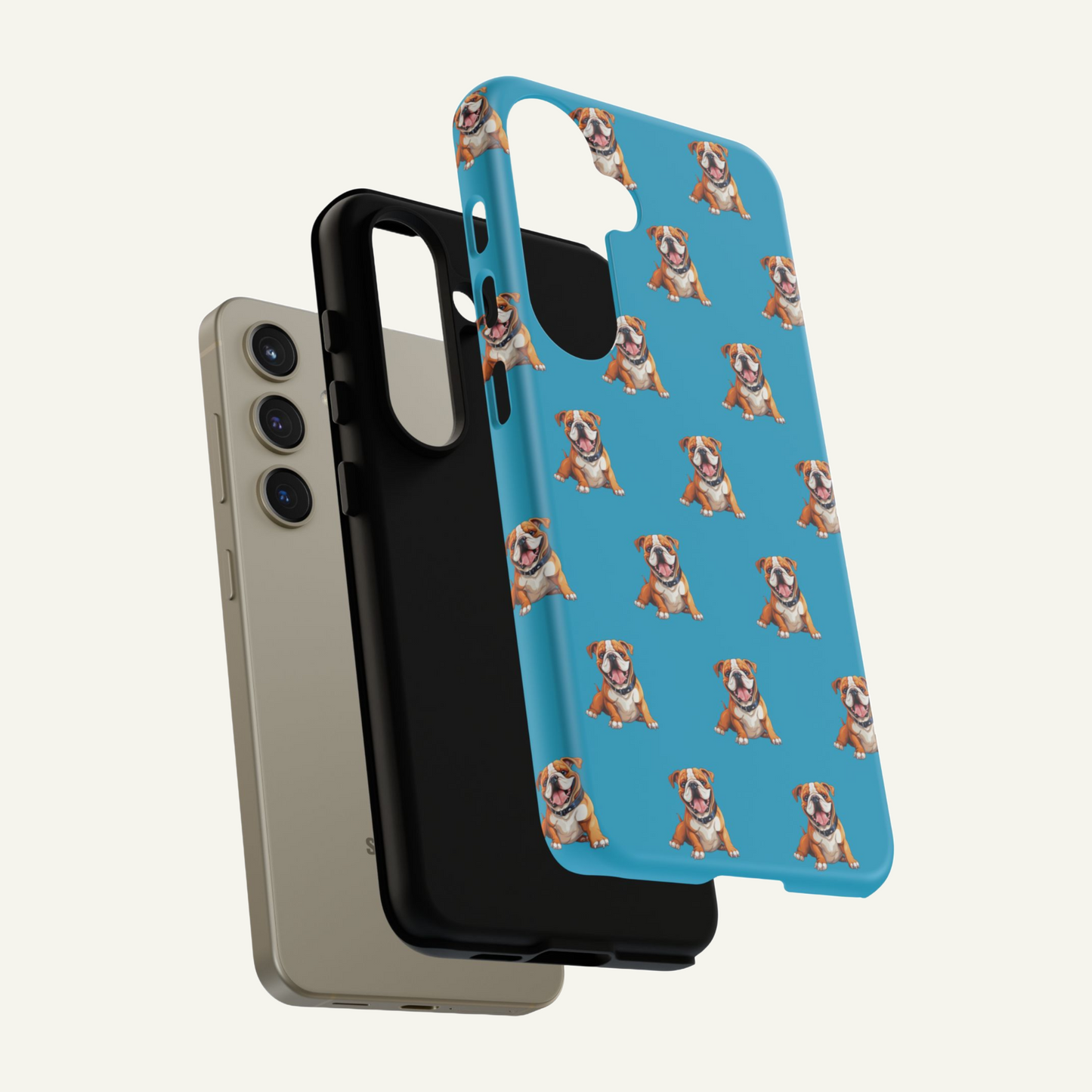 Bulldog Phone Case Turquoise