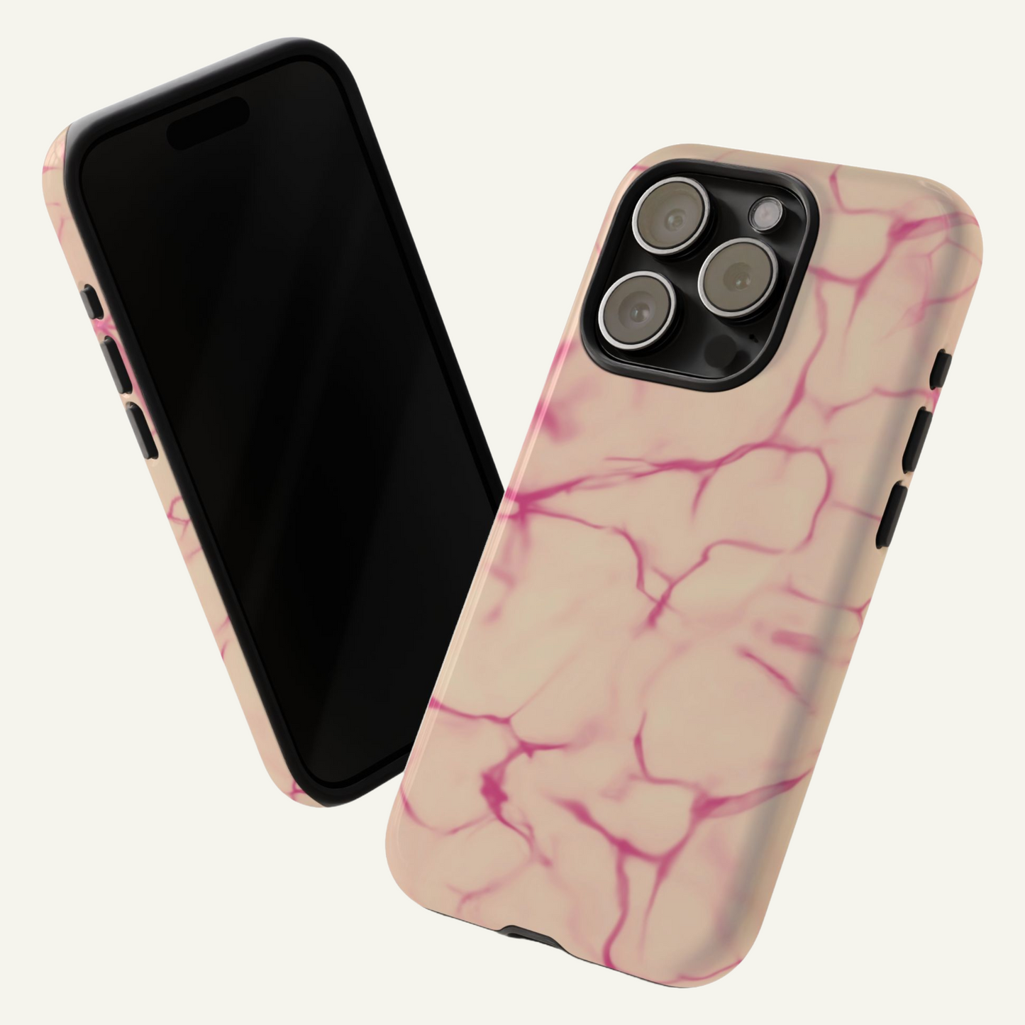 Marble Phone Case Cream Pink