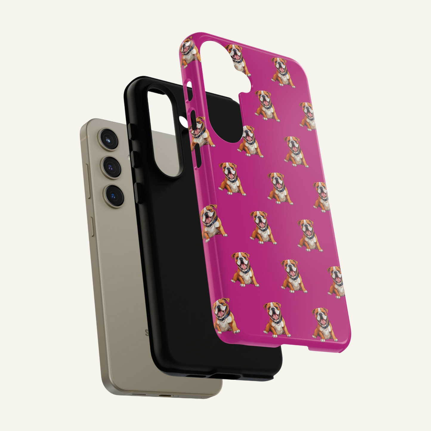 Bulldog Phone Case Pink