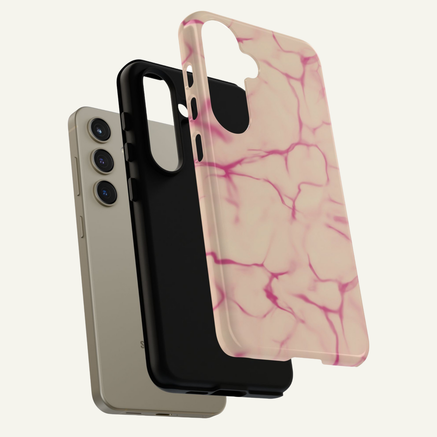 Marble Phone Case Cream Pink