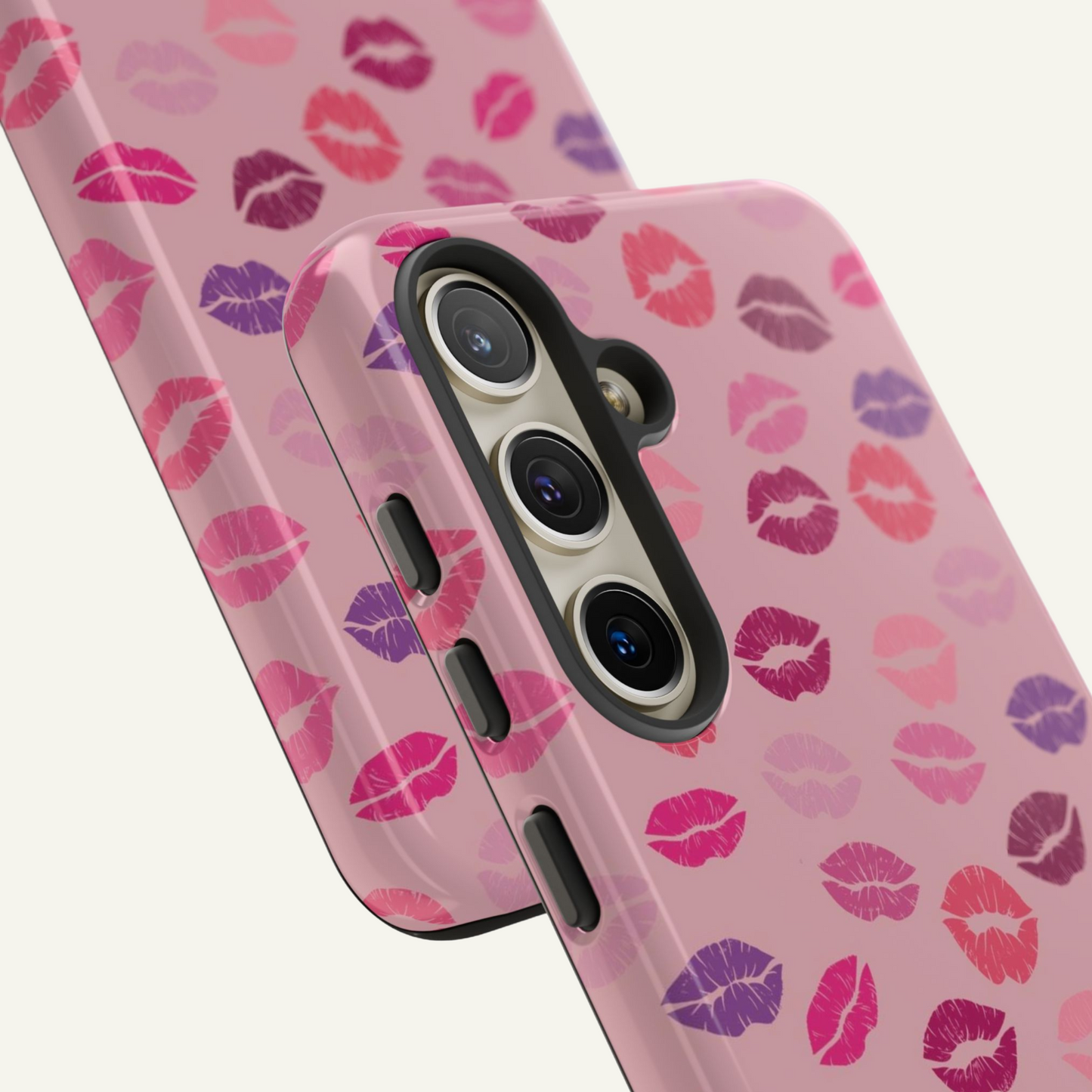 Lipstick Kisses Phone Case Pink