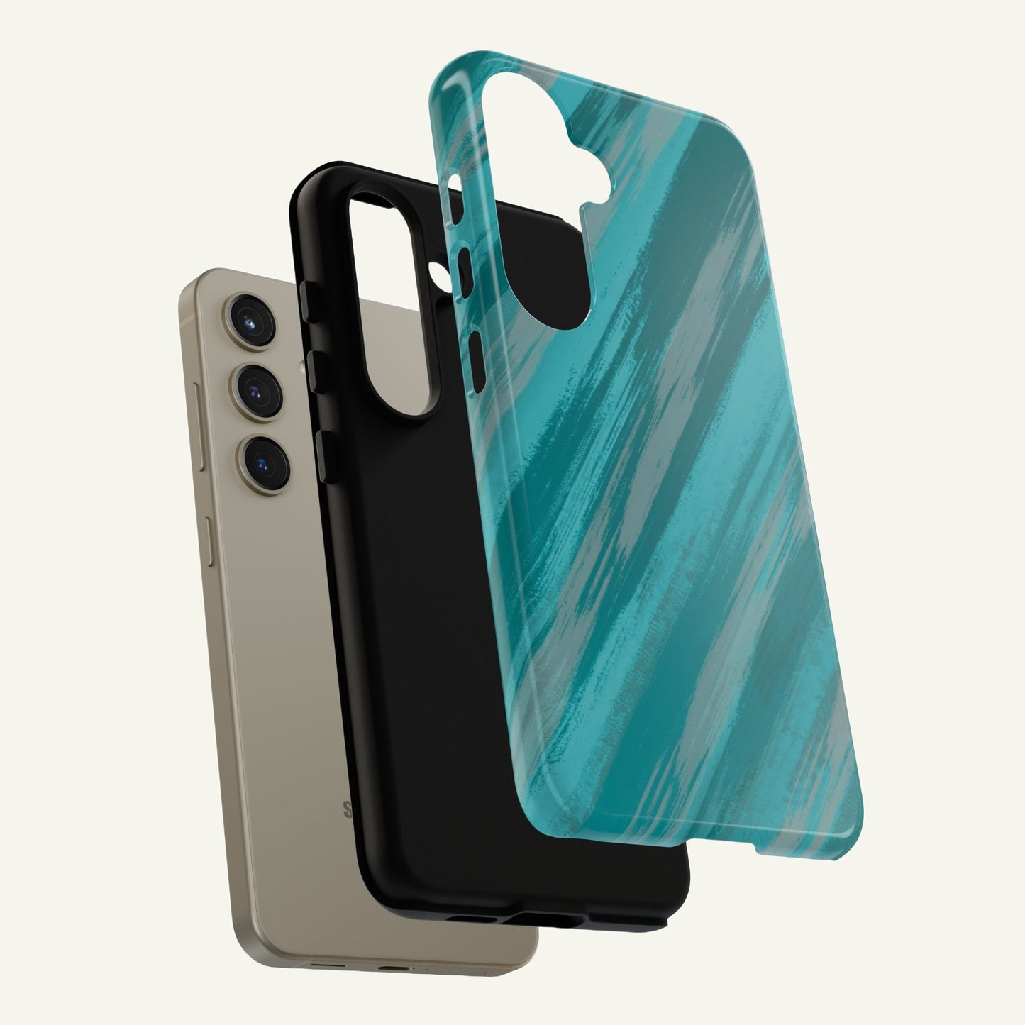 Striped Phone Case Aqua