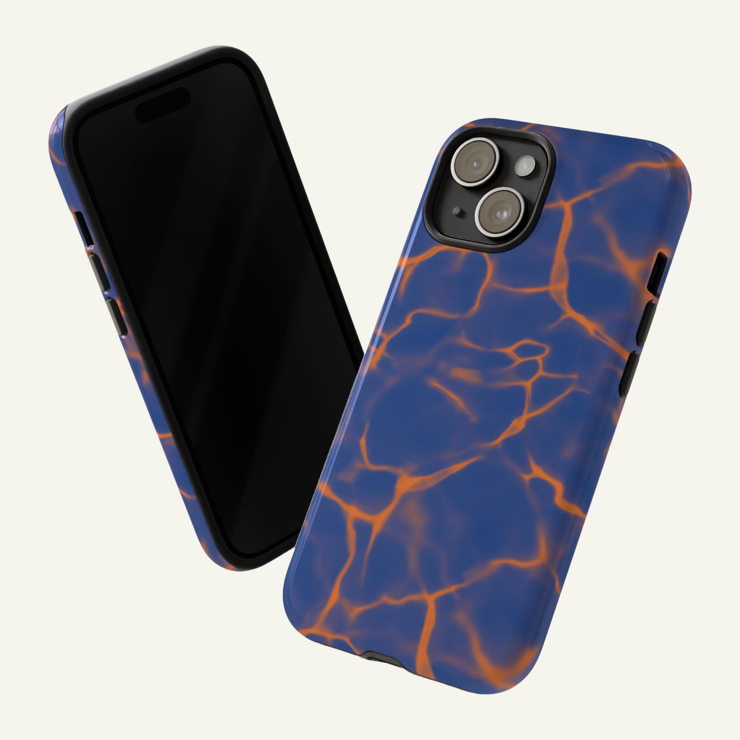 Marble Phone Case Blue Orange