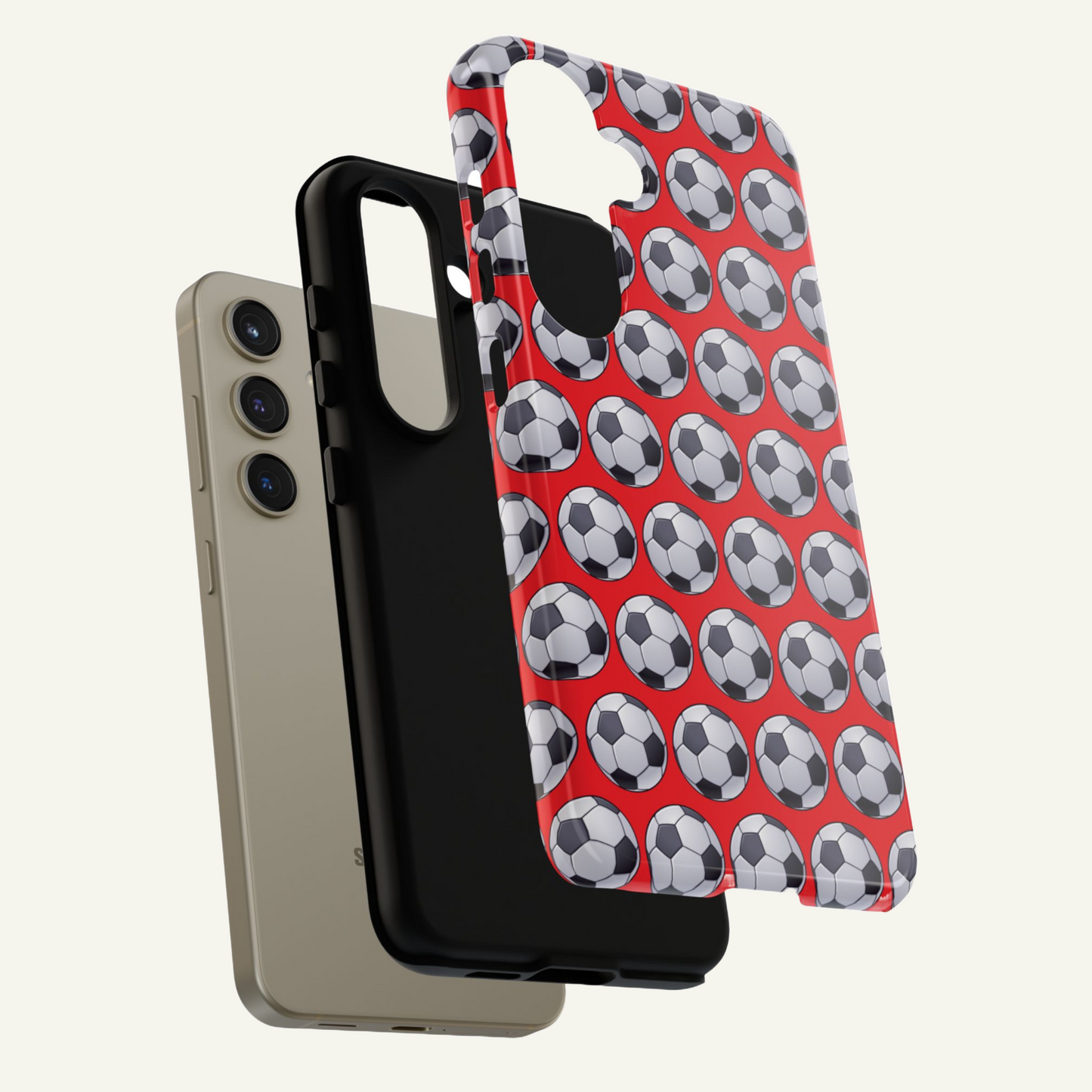 Soccer Ball Phone Case Red