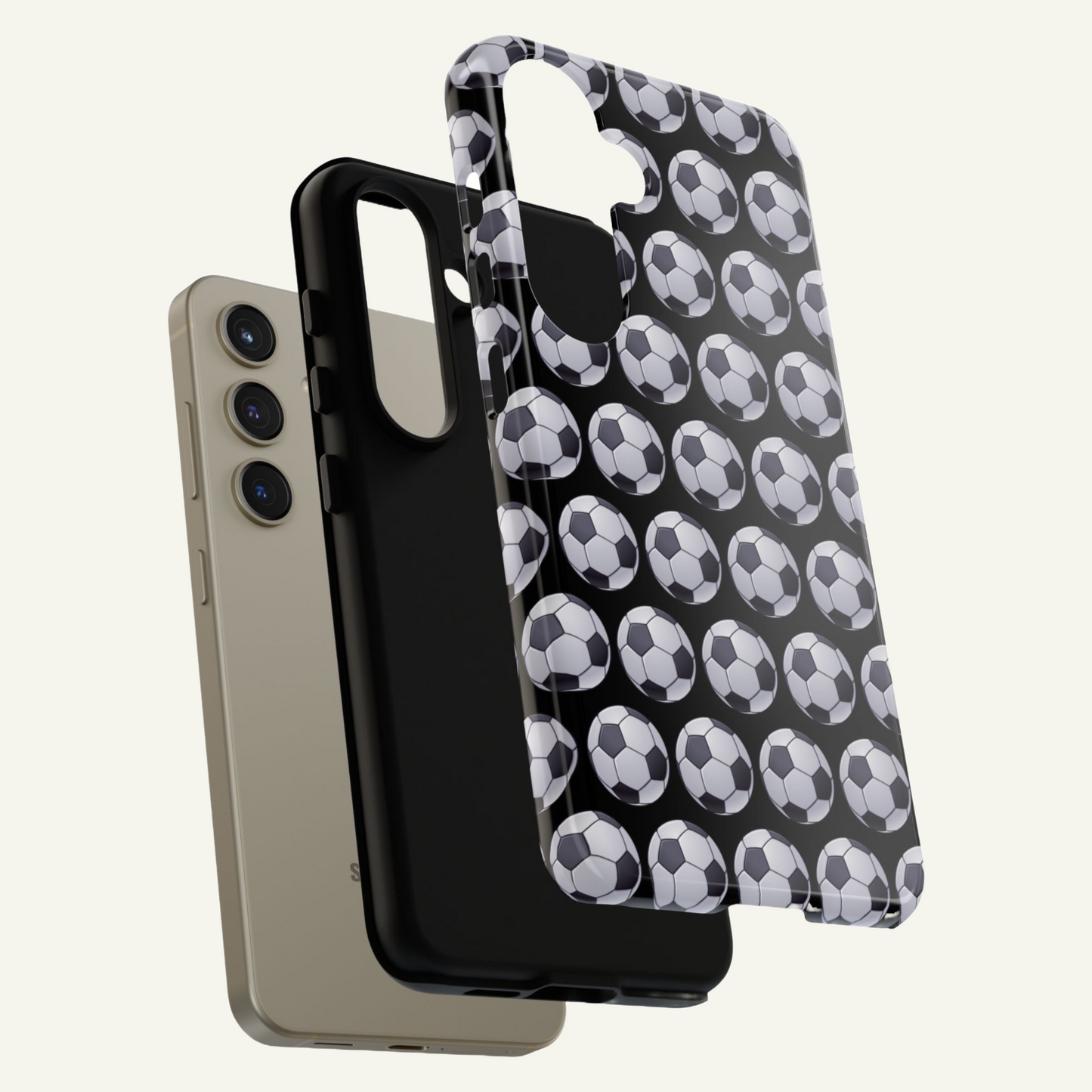 Soccer Ball Phone Case Black