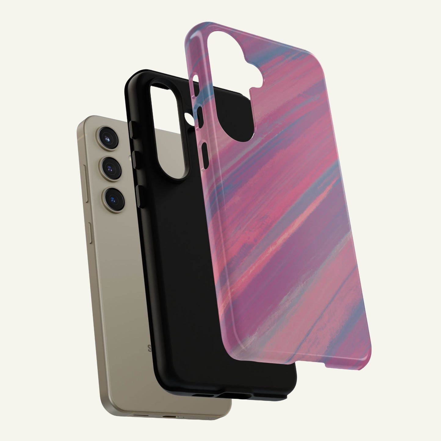 Striped Phone Case Pink