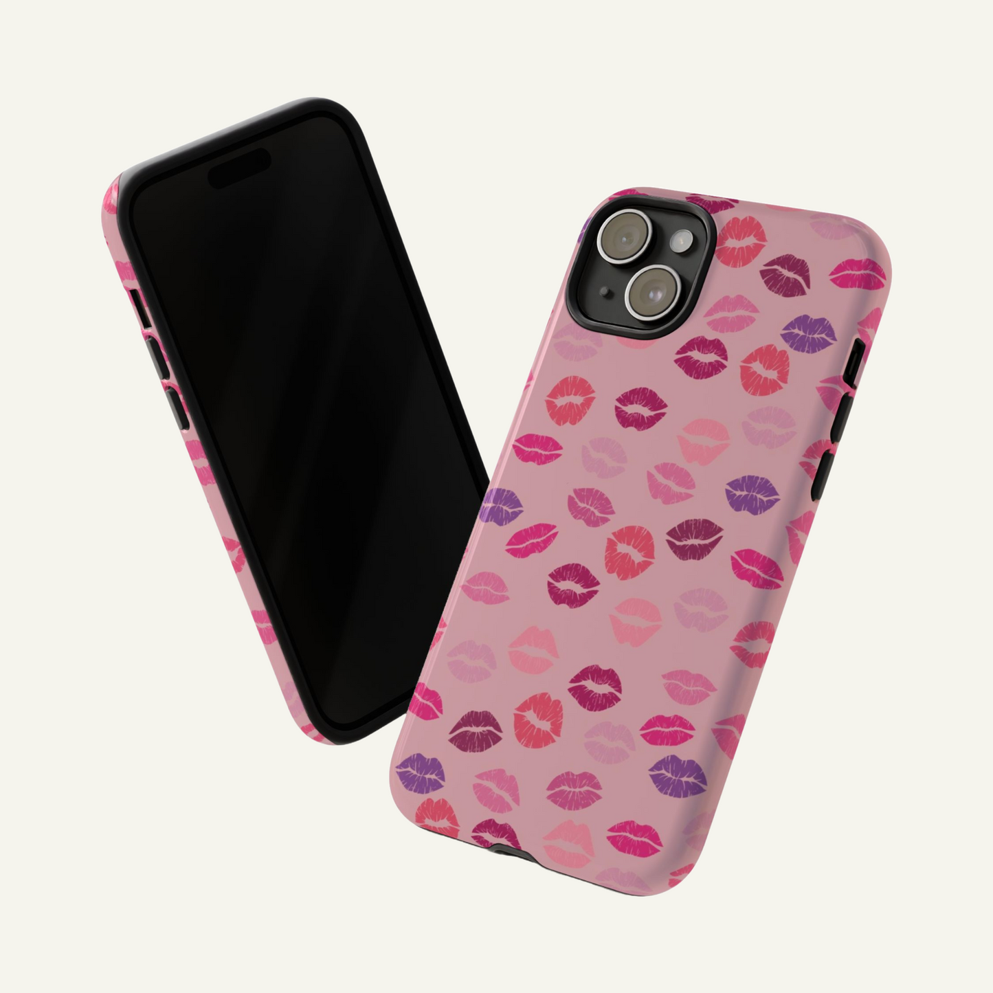 Lipstick Kisses Phone Case Pink